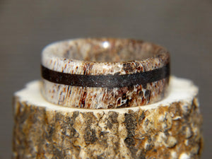 Antler Ring - "Onyx Black" Deer Antler - artisan-antler-rings