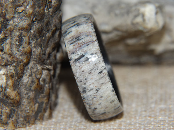 Antler Ring - "Natural" Deer Antler (With a Carbon Fiber Core) - artisan-antler-rings