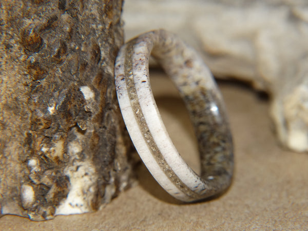 Antler Ring - "Cremation" Deer Antler - artisan-antler-rings