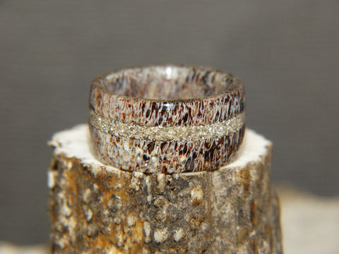 Antler Ring - "Silver Glass" Deer Antler - artisan-antler-rings