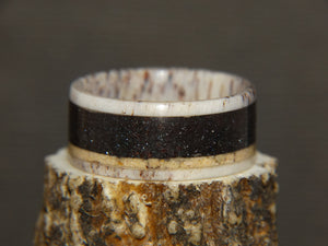 Antler Ring - "Old Onyx Black" Deer Antler - artisan-antler-rings