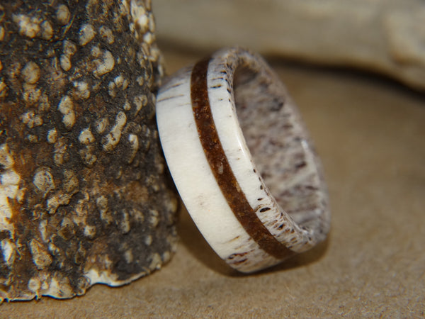 Antler Ring - "Old Fossil" Deer Antler - artisan-antler-rings
